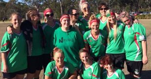 Alex with her soccer team – Australia