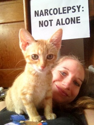 Leslie with foster kitten – Kansas