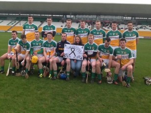 Meggie with Offaly Hurling team from Leinster – Ireland